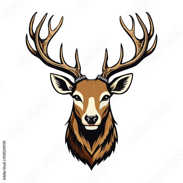 Obraz Elegant Deer Silhouette Vector Icon for Wildlife, Forest Animal, Hunting, and Nature Design Projects in Minimal Style