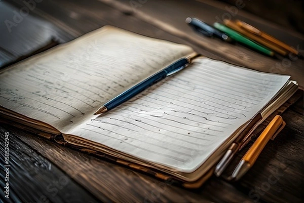 Fototapeta ia generated. notebook and pen