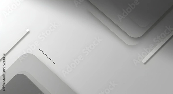 Fototapeta Abstract Geometric Background with Layered Shapes and Smooth Texture in Monochrome Gray Color Scheme