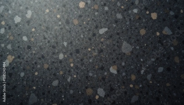 Fototapeta Textured surface of polished stone with scattered colorful aggregates, modern design