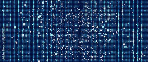 Fototapeta Vector halftone of a social media profile eating itself as viral loops echo in infinite layers of visual noise.
