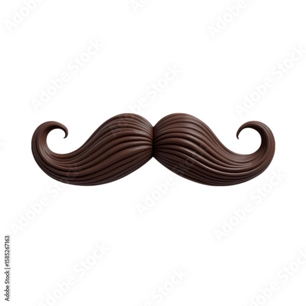 Fototapeta 3d Brown hair and mustache isolated on transparent background