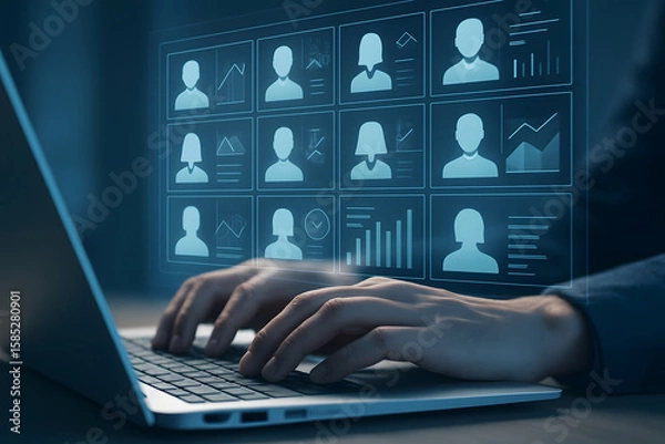 Fototapeta Human Resources Management Software Interface