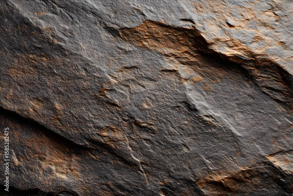 Fototapeta Natural stone texture background with dark hues and rugged surfaces, showcasing unique patterns and earthy tones that evoke sense of nature