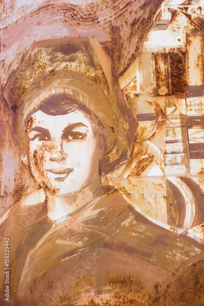 Obraz Old soviet union propaganda wall