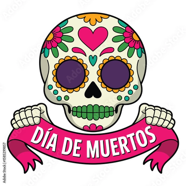 Fototapeta Dia de Muertos Vector Design.