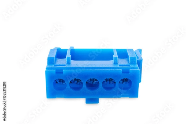 Obraz Electrical terminal block on a white isolated background