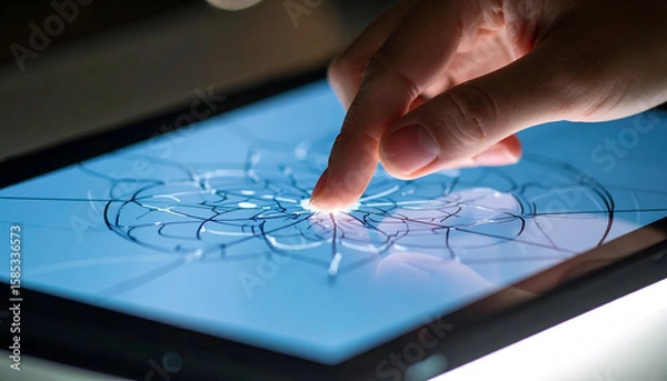 Obraz Intricate Glass Carving Patterns Illuminated by Delicate Light