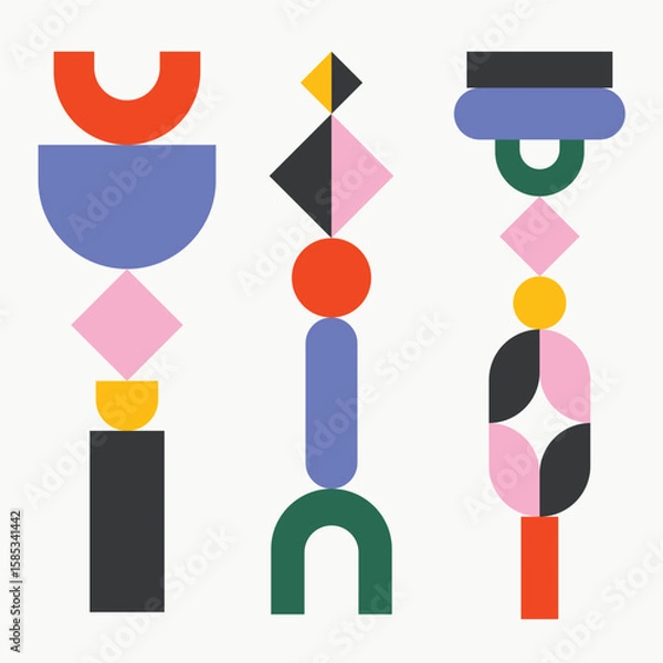 Fototapeta Geometric vector totem composition