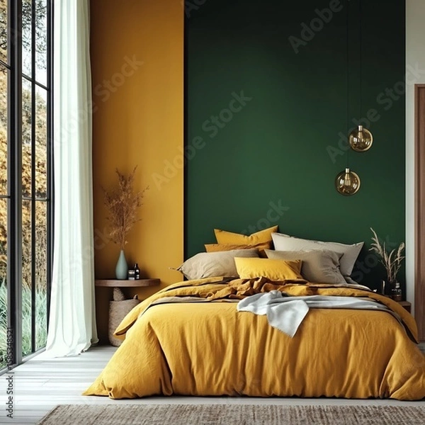 Fototapeta wall bedroom with a bold accent A