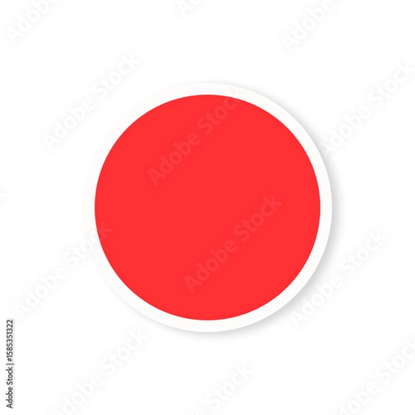 Fototapeta Red circle shape with white border