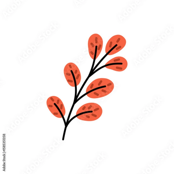 Obraz Branch with red leaves