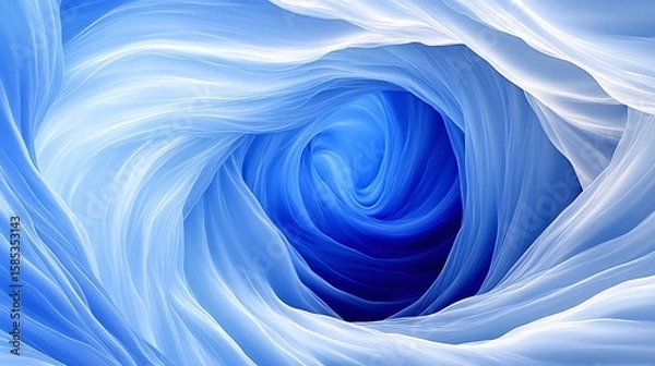 Fototapeta Abstract vortex background with swirling blue and white hues

