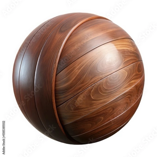 Obraz Spherical wooden paneling texture isolated on white background