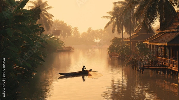 Obraz sunset on the river