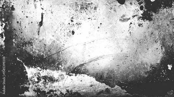Fototapeta Grunge scratch texture overlay with high contrast, gritty visual layer for graphic design, vintage, or cinematic effects