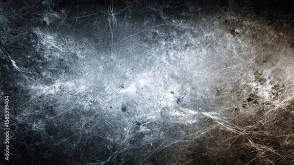 Fototapeta Grunge scratch texture overlay with high contrast, gritty visual layer for graphic design, vintage, or cinematic effects