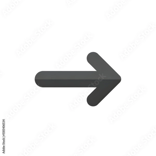 Obraz Gray arrow pointing right on black background