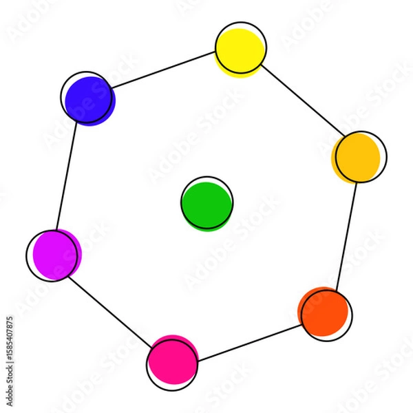 Fototapeta abstract network concept, colorful concept