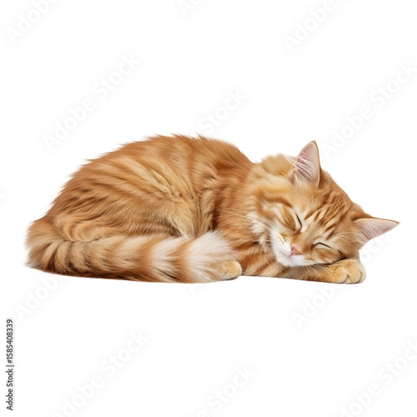 Obraz Orange tabby cat sleeping peacefully indoors