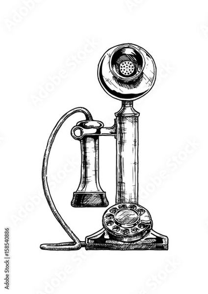 Obraz vintage candlestick telephone