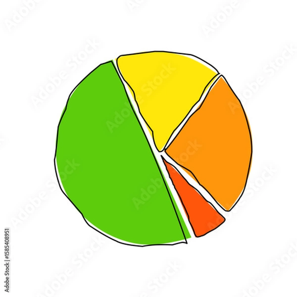 Fototapeta vector illustration of a colorful pie chart