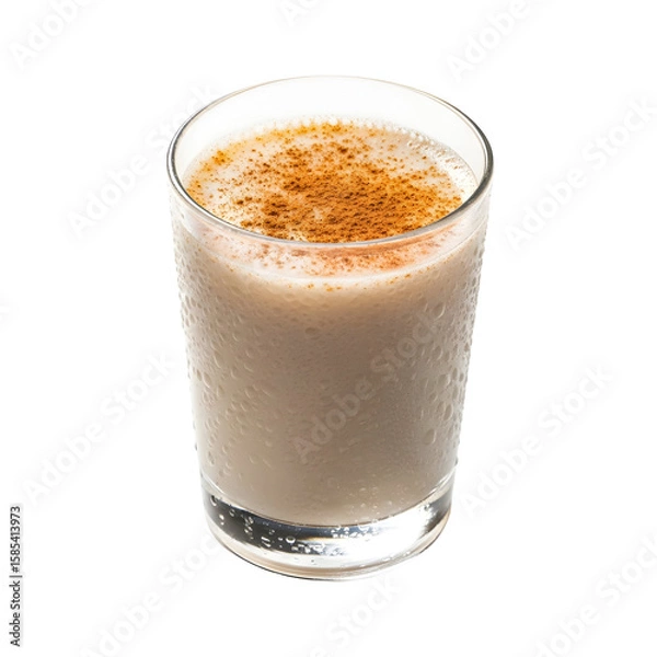 Fototapeta Refreshing horchata beverage with cinnamon powder