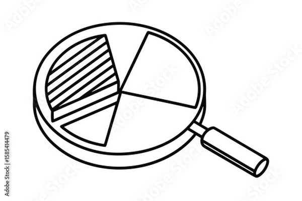 Fototapeta Pie Chart Analysis With Magnifier