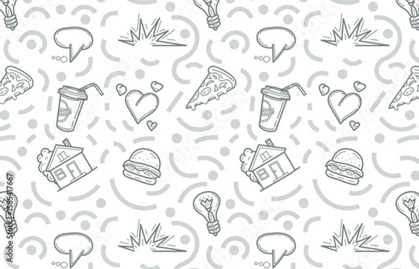 Obraz Seamless background in two colors on an undefined theme.