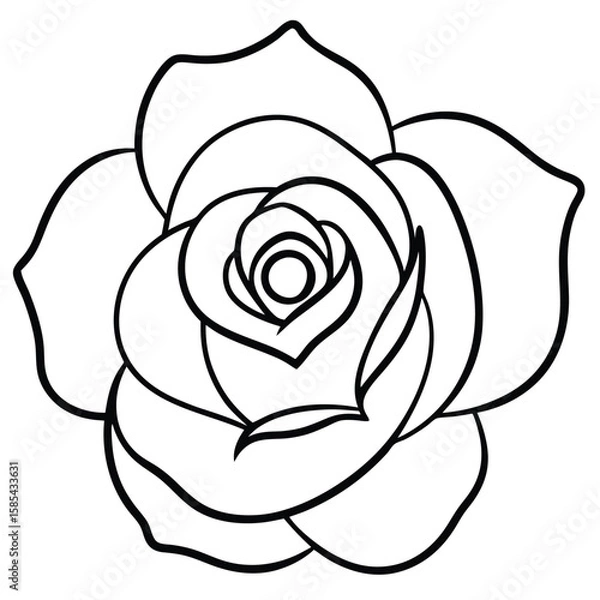 Fototapeta Elegant single line art rose with delicate simple curves and a minimalist aesthetic for sophisticated floral designs