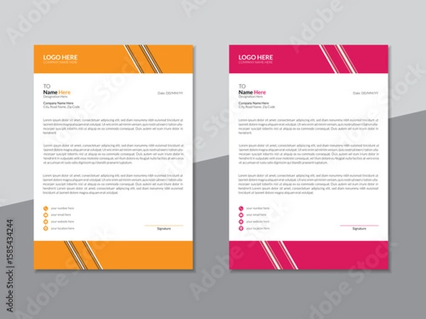 Obraz Simple Professional Letterhead Design Template. Modern Creative Letterhead Design