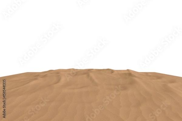Fototapeta Low-angle view of a sandy landscape, possibly a dune, with a thin. The sand appears smooth with subtle textural variations