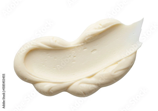 Obraz A smooth, thick swirl of creamy cosmetic texture is isolated on a transparent background