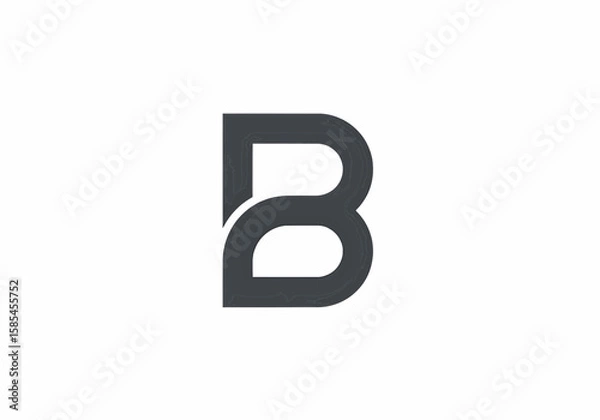 Obraz Letter b logo design featuring a unique and modern shape with smooth curves and a minimalist aesthetic style