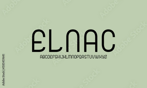 Fototapeta Sans serif round typography font vector. Modern clean regular character set. Creative alphabet simple typeface. Digital letter type style. Logo art banner poster flyer billboard text graphic design