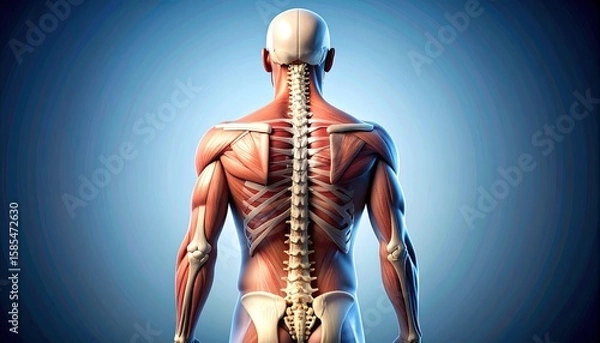 Fototapeta Anatomical human back view