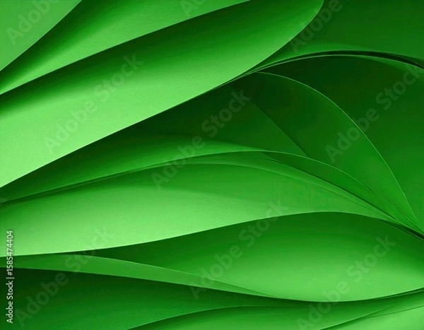 Fototapeta Abstract green paper layers
