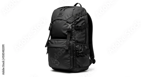 Fototapeta Black backpack isolated on white background