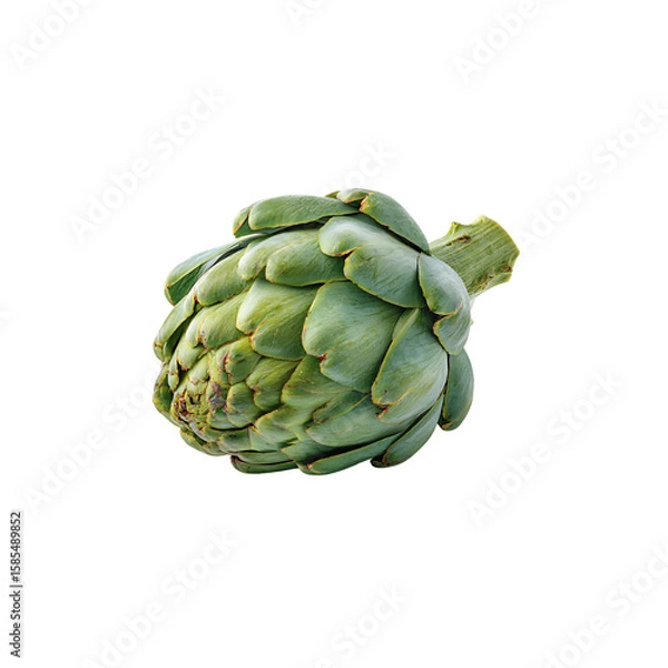 Fototapeta Fresh Artichoke isolated on a transparent background, in a PNG format