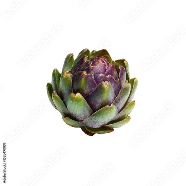 Fototapeta Fresh Artichoke isolated on a transparent background, in a PNG format