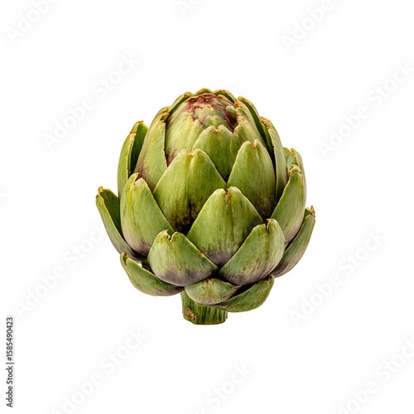 Fototapeta Fresh Artichoke isolated on a transparent background, in a PNG format