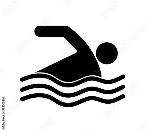 Obraz swimming icon vector on white background