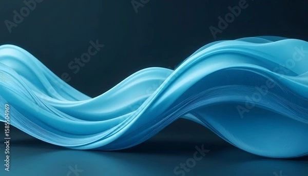 Obraz Abstract flowing teal fabric