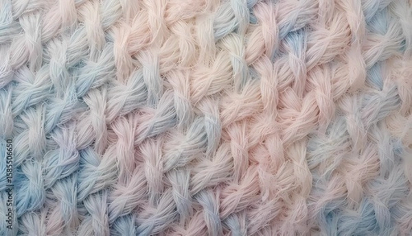 Fototapeta Close up top view of soft pastel color woven pattern.