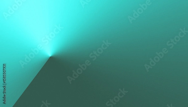 Obraz Minimal teal gradient background with soft corner light and abstract texture