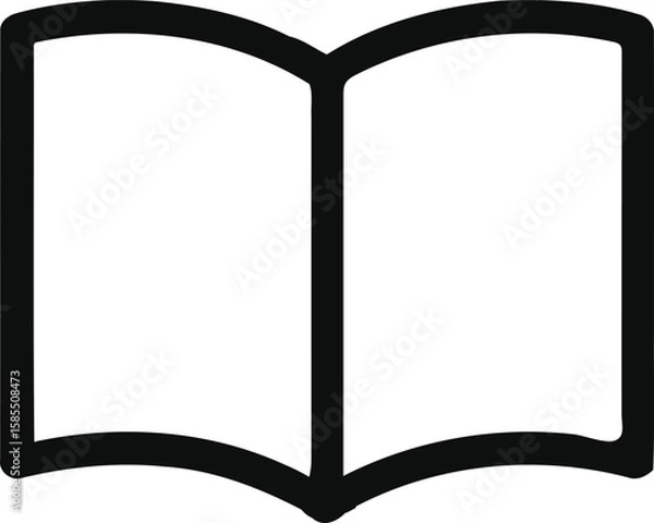 Fototapeta Open book line icon editable vector illustration 