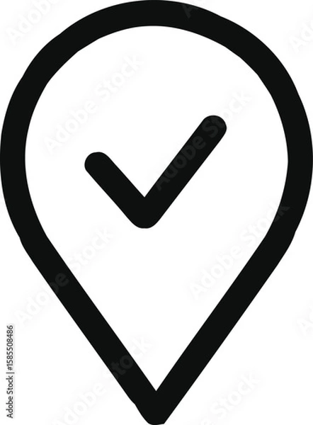 Fototapeta Location pin icon mapping symbol editable vector illustration 
