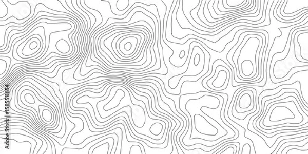 Fototapeta Topographic Contour Map: An intricate, minimalist map of topographic contour lines, evoking the essence of geographical elevation and terrain. 