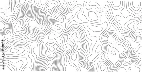Fototapeta Topographical Map: A detailed illustration of a topographical map, featuring contoured lines that define the terrain. This intricate design suggests complex landscapes and elevations.