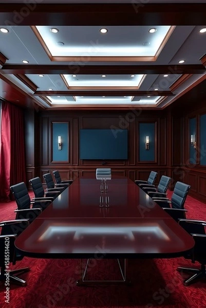 Obraz Elegance of Corporate Conference Room: A Fusion of Classic Design and Modern Technology